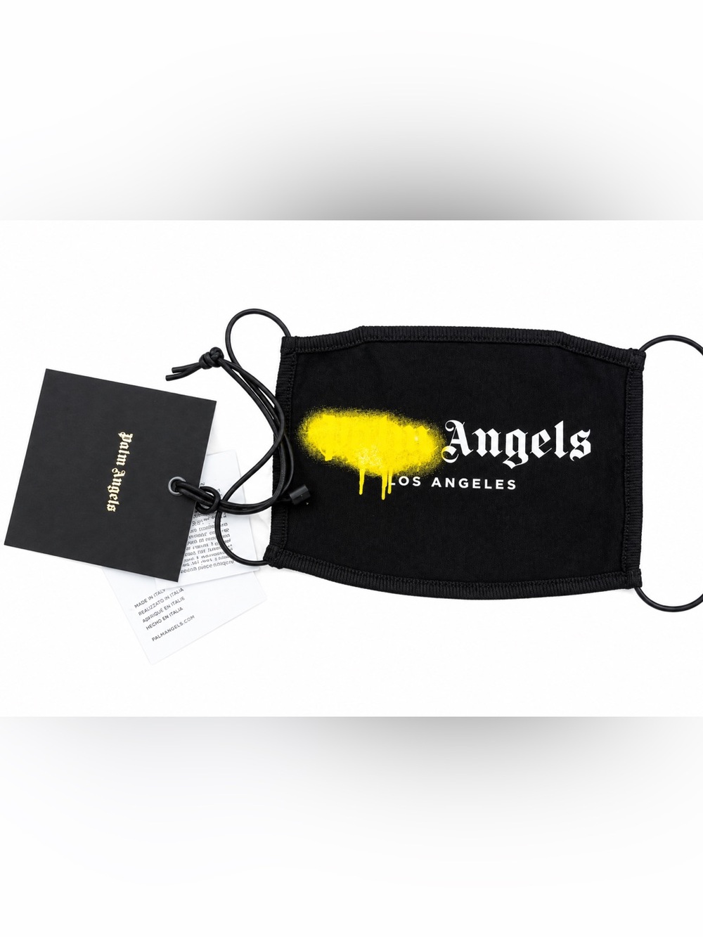 Palm Angels Black Mask with Yellow Accent